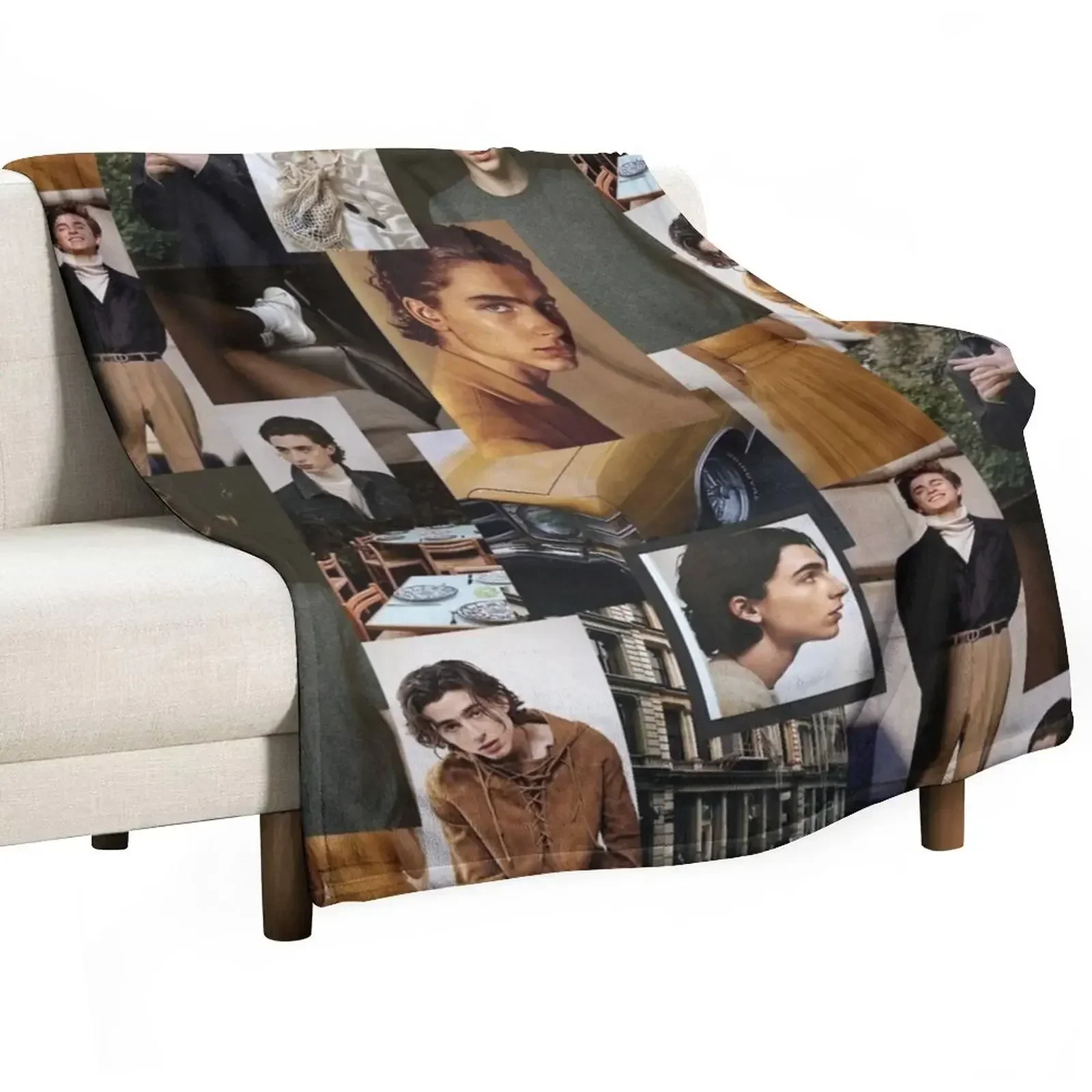 Timothee Chalamet: Collage Throw Blanket Thermals For Travel Furry Sofa Throw For Sofa Thin Decorative Throw Flannels Blankets