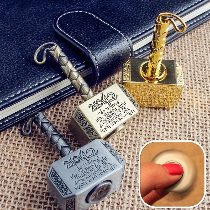 Hammer Top Restless Rotation Stress Relieving Toy Metal Rotating Keychain Pendant Backpack with Children's Toys