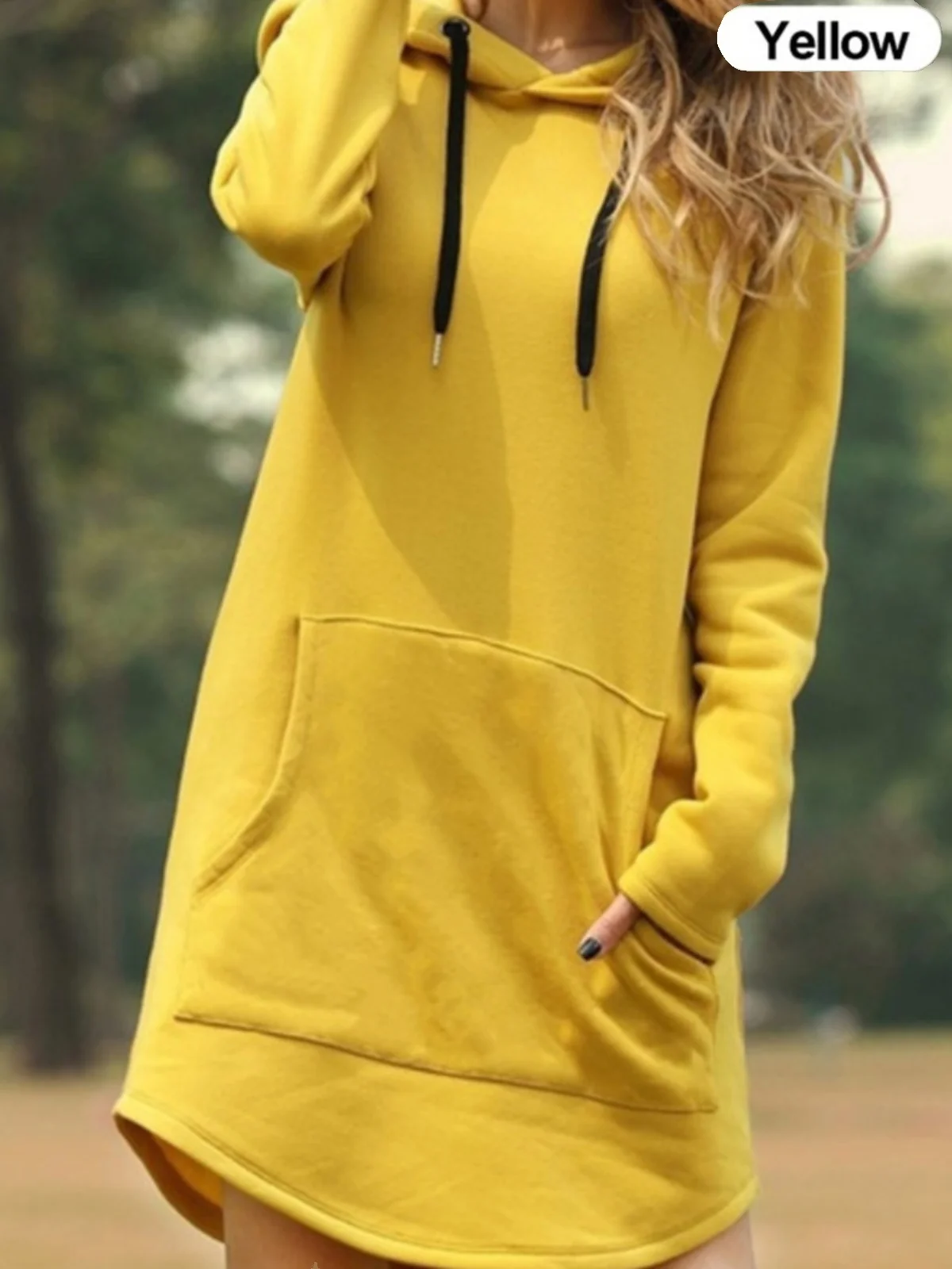 

Женская толстовка с капюшоном Long Sve Pure Color Street Sle, свободный крой, осень-зима, повседневный удобный топ с капюшоном