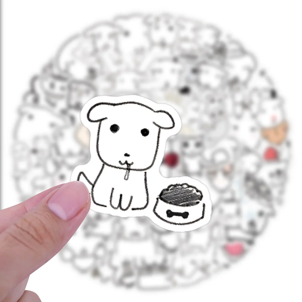 105 autocollants esthétiques DIY pour ordinateur portable, scrapbook, skateboard, casque, valise, jouets pour enfants, motif chiot Ganadi, dessin animé, chien, meme