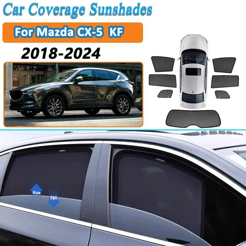 For Mazda CX-5 KF Accessories 2018-2024 Mesh Car Windows Sunshade Anti-direct Sun Visor Windshield Frame Curtain Auto Accessorie