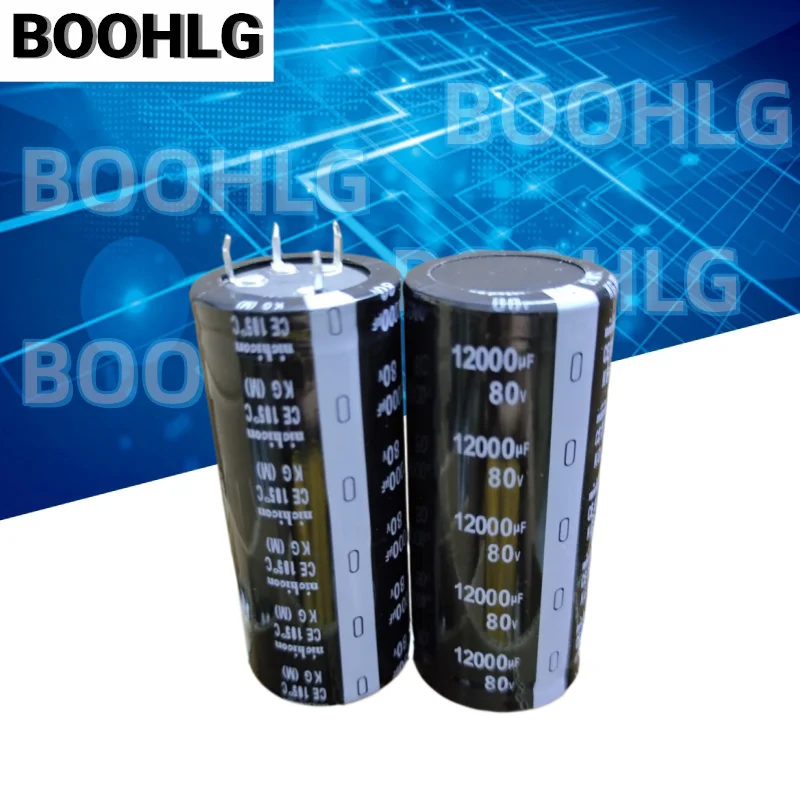2PCS Brand New 80V 12000UF 4 Terminal Audio Power Amplifier Electrolytic Capacitor 35×80mm