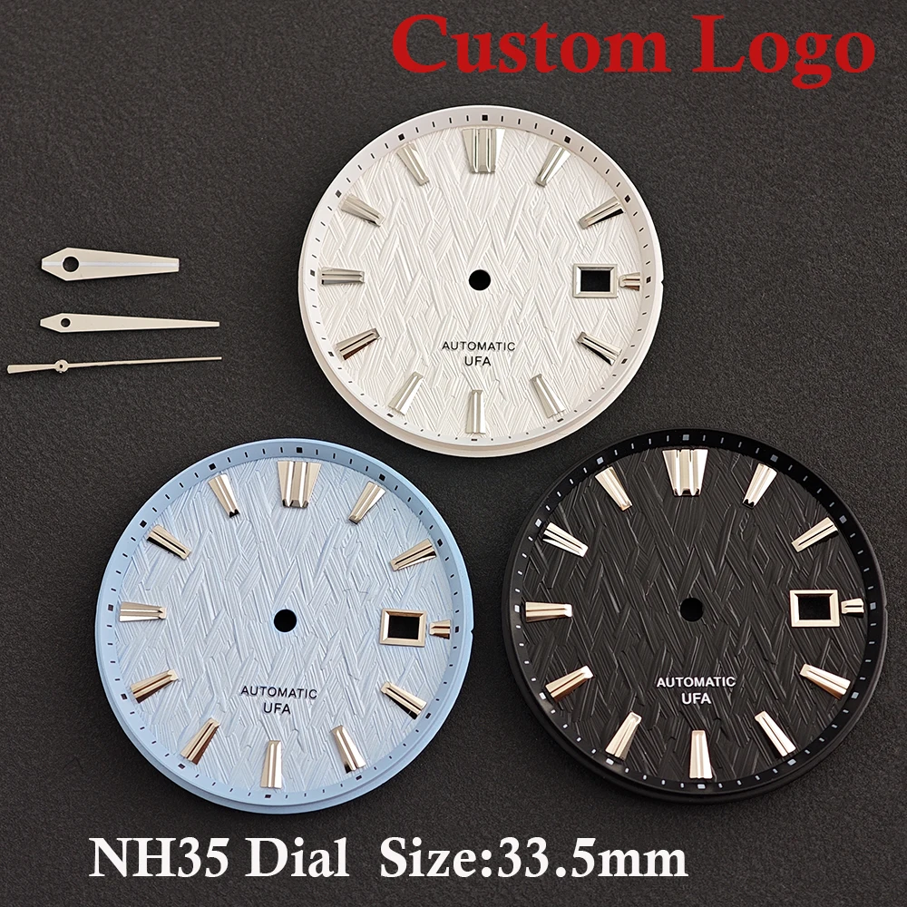33.5mm NH35 Dial Suitable for NH35/NH36 Movement Custom Logo Dial GS Mechanical Watch Modification AccessoriesNo lumines dial