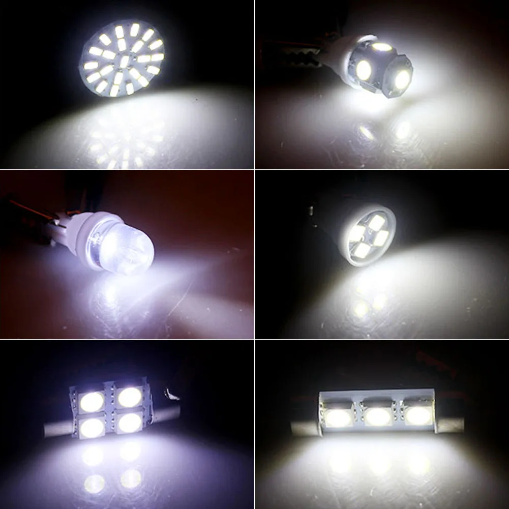 28PCS W5W T10 LED Bulbs Canbus 5730 8SMD 12V 6000K 194 168 LED Car Interior Map Dome Lights Parking Light Auto Signal Lamp