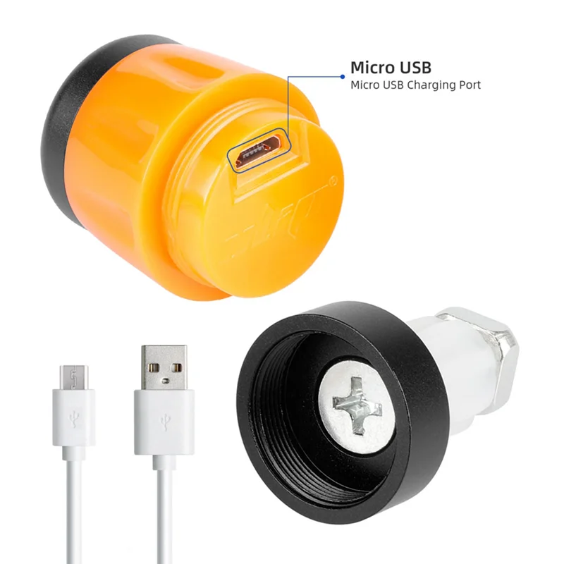 2Pcs Electric Scooter Handlebar Lights LED Warning Light Handlebar End Plugs Waterproof Turn Signal Lights Black+Orange Rich