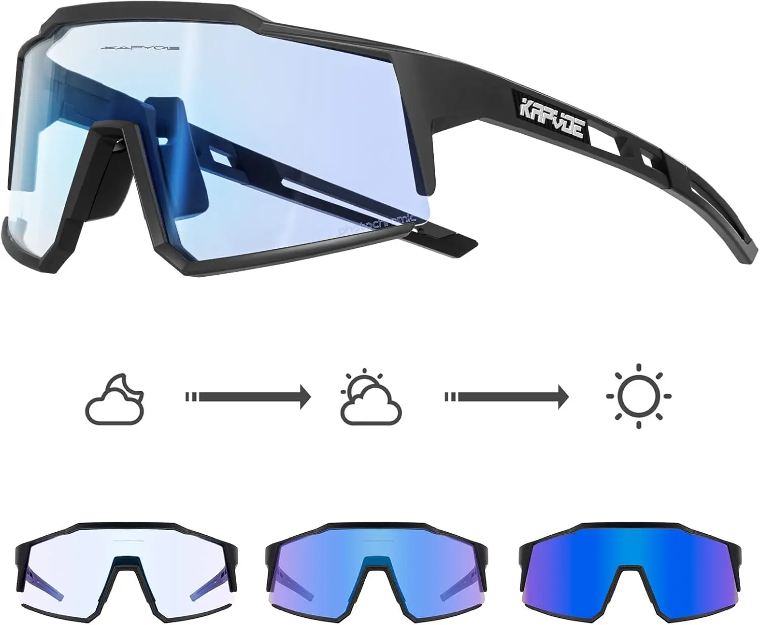 Photochromic Red Blue Cycling Glasses MTB Clear Mountain Bike Transition Bicycle Sunglasses for Men Women