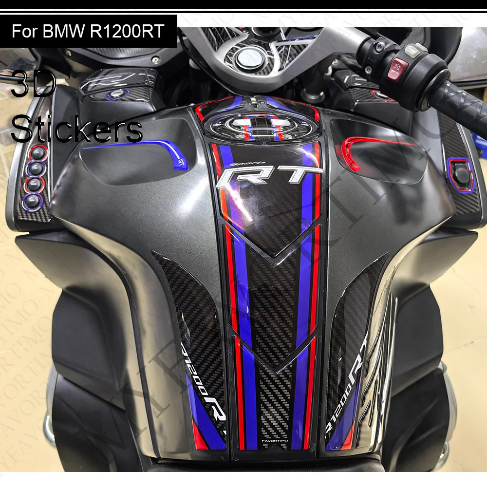 

For BMW R1200RT R 1200 RT R1200 Protector Tank Pad Grips Kit Knee Fairing Fender Mudguard Trunk Luggage Cases 3D Stickers Decals