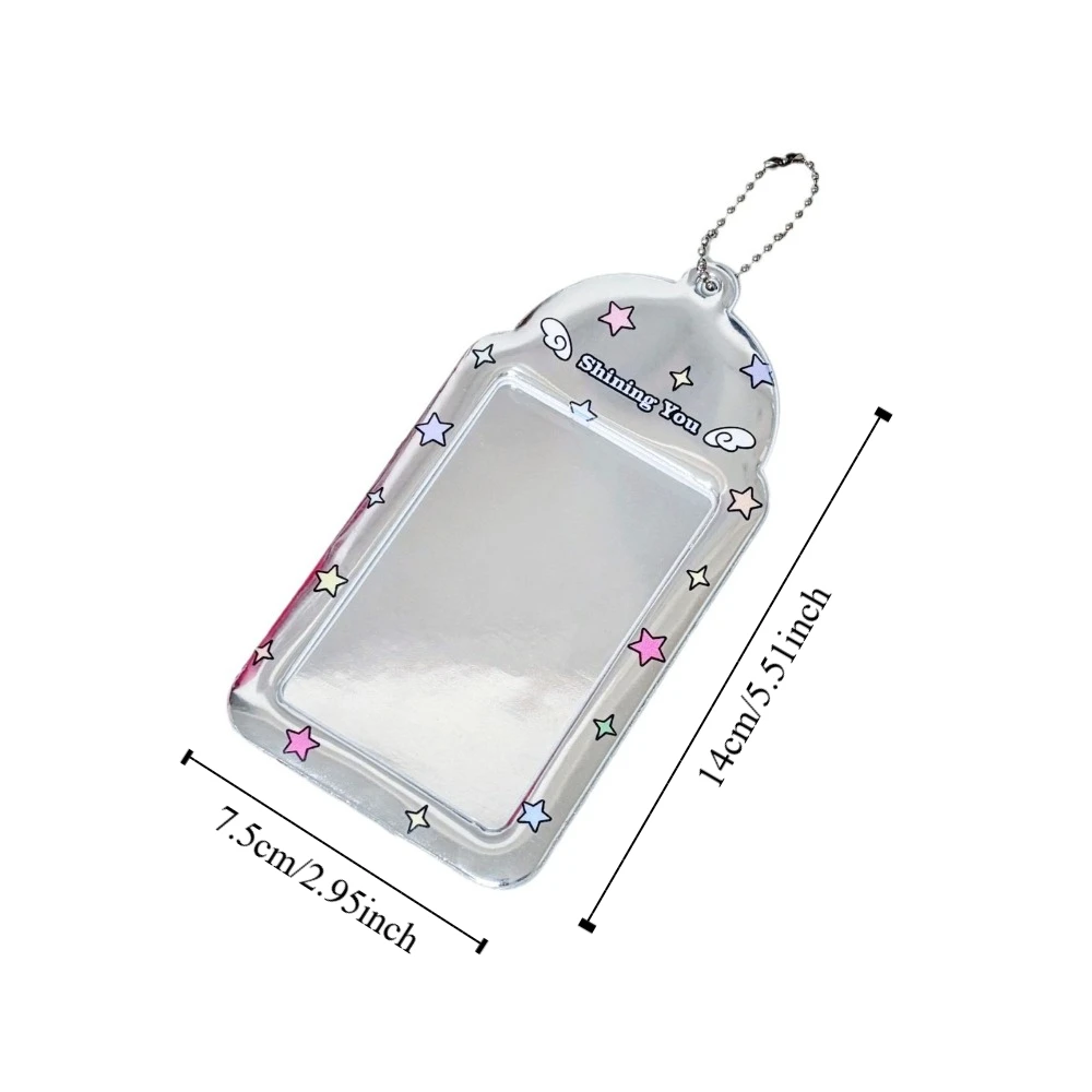 Cute 3inch Card Holder Stars with Hanging Chain Protective Cover PVC Wing Star Chaser Card Set Storage