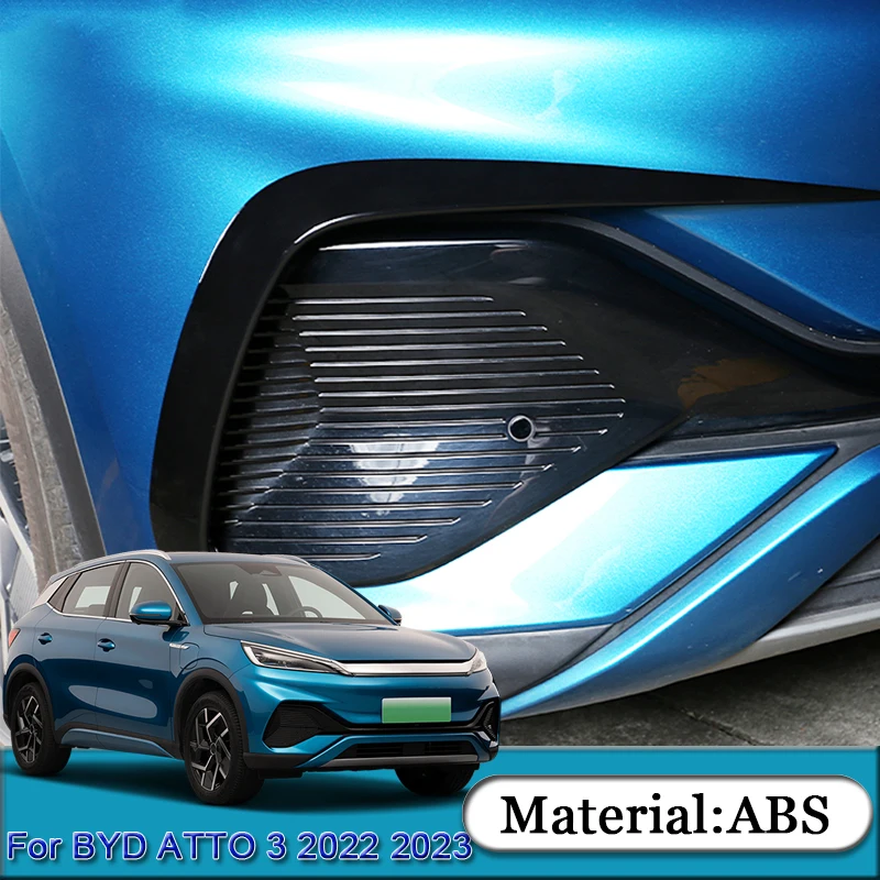 

ABS Car Styling For BYD ATTO 3 YUAN PLUS EV 2022 2023 Car Front Fog Light Frame Stickers Sequins Cover Automobiles Accessories