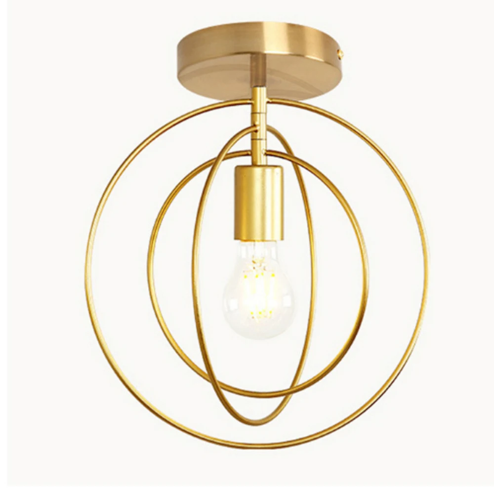 Nordic Creative Gold Metal Ceiling Light Modern Personality Rotating Ceiling Lamp for Dining Room Bedroom Balcony Porch Corridor