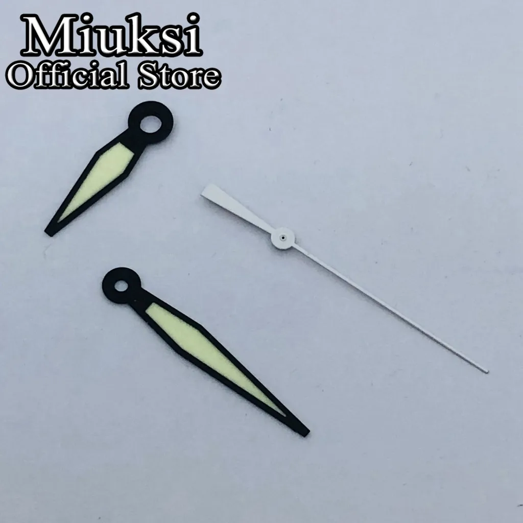 Miuksi black white green watch hands luminous hands fit NH35 NH36 NH38 NH70 NH72 Miyota8215 821A 8205 DG2813 3804 movement