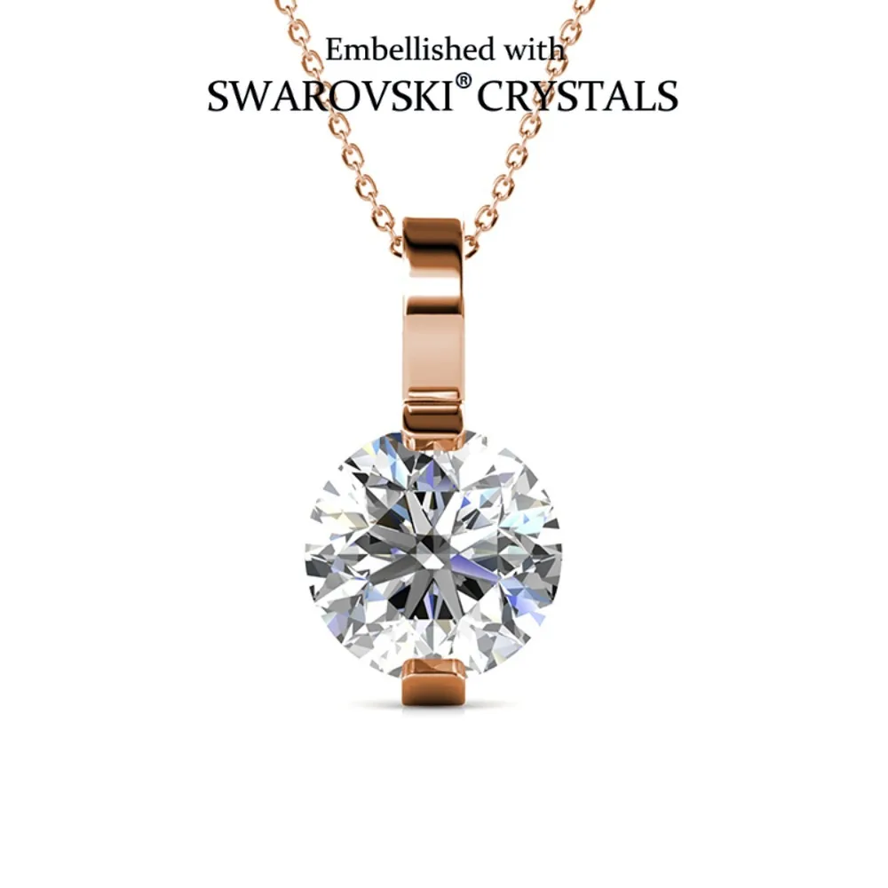 

Daisini Классическое ожерелье-подвеска-пасьянс, украшенное кристаллами Swarovski, покрытое розовым золотом, изысканные модные украшения