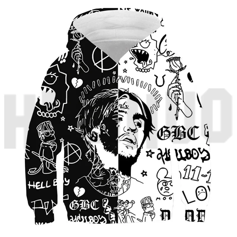 

Boys Girls Lil Peep Harajuku Hoodies Hip Hop Sweatshirt 3D Lil Peep Printed Pullovers Street Clothing Top Children Lounge Wear
