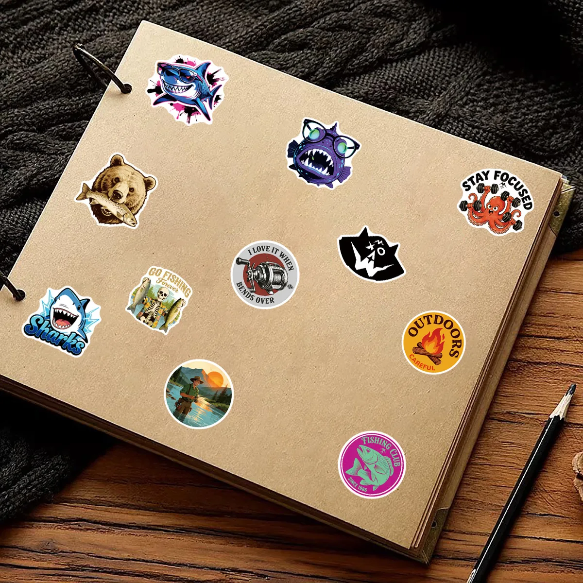 10/50 SZTUK Naklejki Wędkarskie na Zewnątrz, Dekoracje, Naklejki do Albumów, na Walizki, Bagaż, Motocykle, Rower, Wodoodporne Naklejki Graffiti