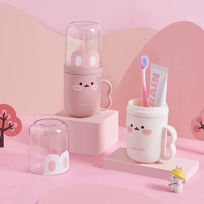Household & Travel Children's Dental Care Set Cartoon Toothbrush Storage Box with Built-In Mouthwash Cup Portable Style