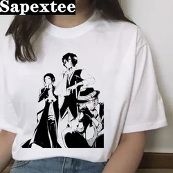 Bungou Stray Dogs 여름 상의, 여성용 흰색 티셔츠, 그래픽 티셔츠, 여성용 2024 프린트, 하라주쿠 카와이 스트리트웨어