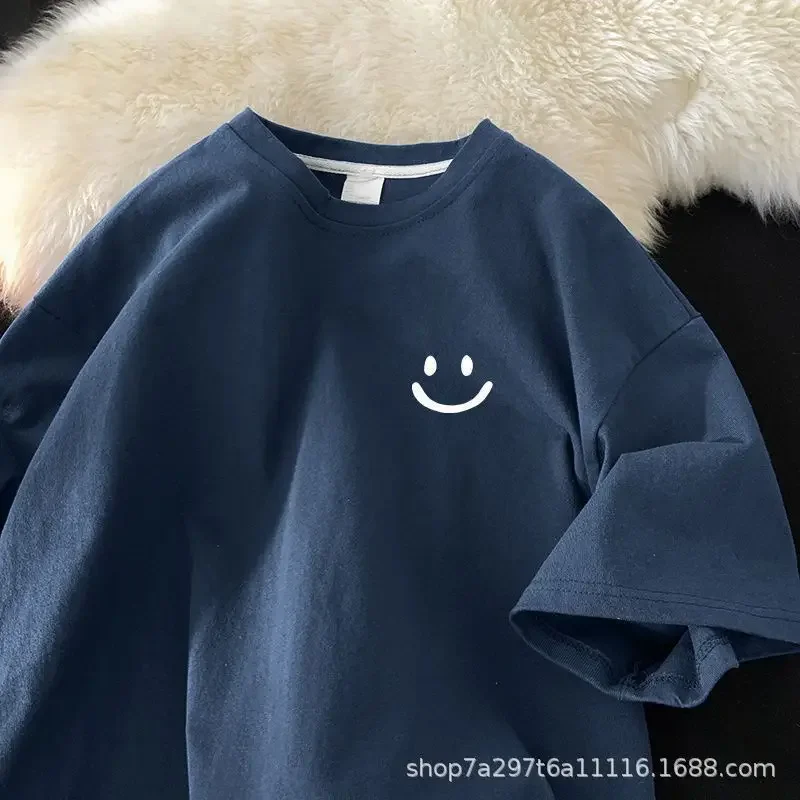 في سن المراهقة موضة تي شيرتات قصيرة الاكمام جديد الرجال خمس نقاط العصرية الكتف الصيف تنفس فضفاض الجسم قميص 1/2 قطع