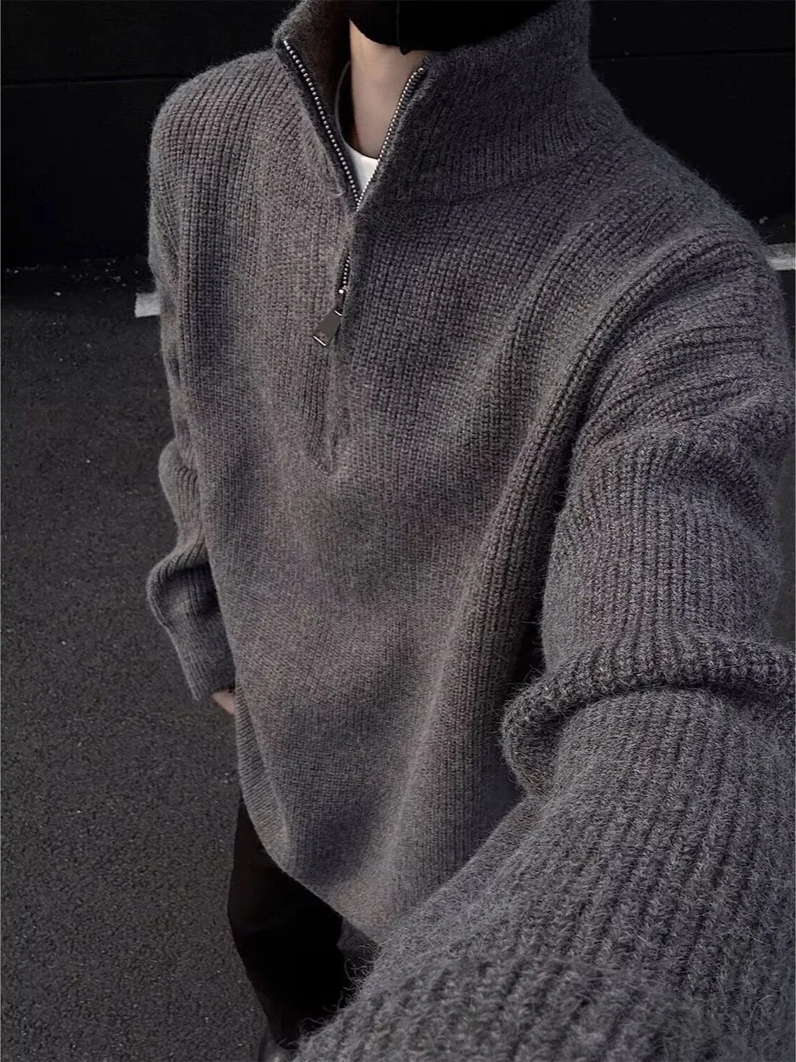 

Мужские пуловеры с меховым воротником на заказ, с длинными рукавами, утепленные, для осени и зимы, для перехода от осени к зиме, сохраняющие тепло