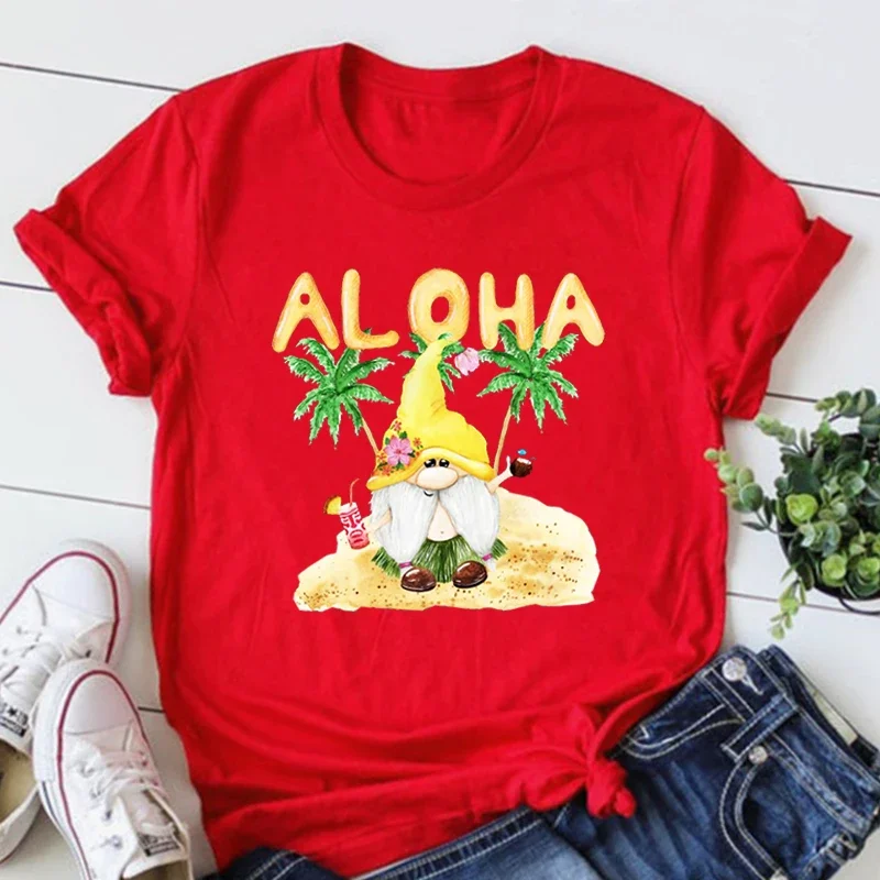 

Aloha Graphic Tees Kawaii Hawaiian Woman Tshirts Gnome Shirts Women Vintage Aloha Aesthetic Tops Tees M Fashion XL