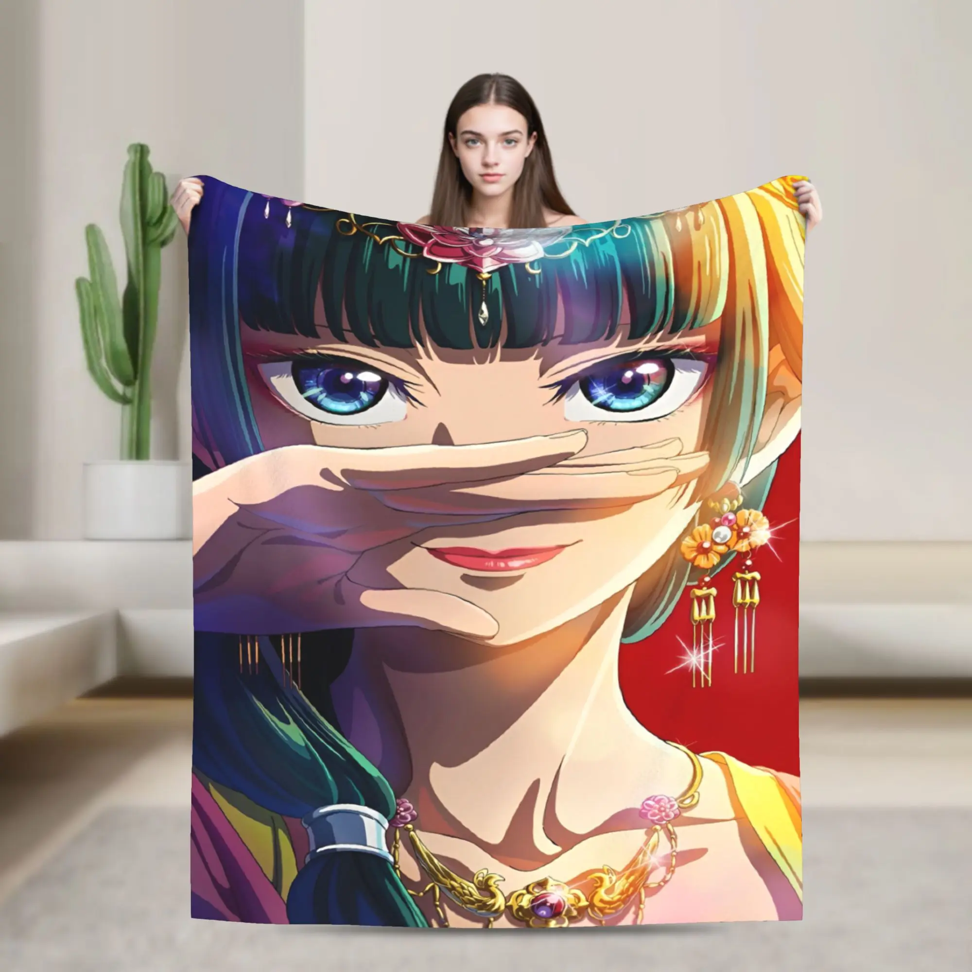 Maomao Anime Blanket Coral Fleece Plush The Apothecary Diaries Portable Lightweight Thin Throw Blanket for Bedding Car Bedspread