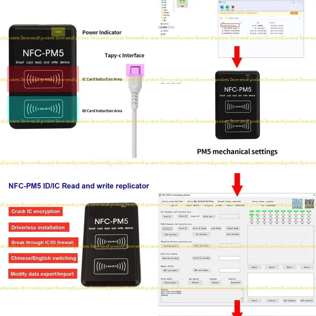 

R1WD Reader Writer Mifare-Card Copier 14443A USB C Support Multiple Frequencies for Windows Operating Systems