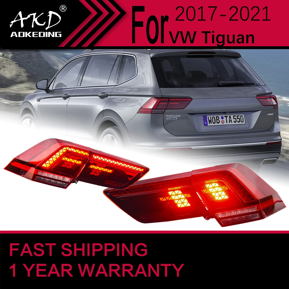 Car Lights for VW Tiguan LED Tail Light 2017-2021 New Tiguan Rear Stop Lamp Brake Signal DRL Reverse Automotive Accessories