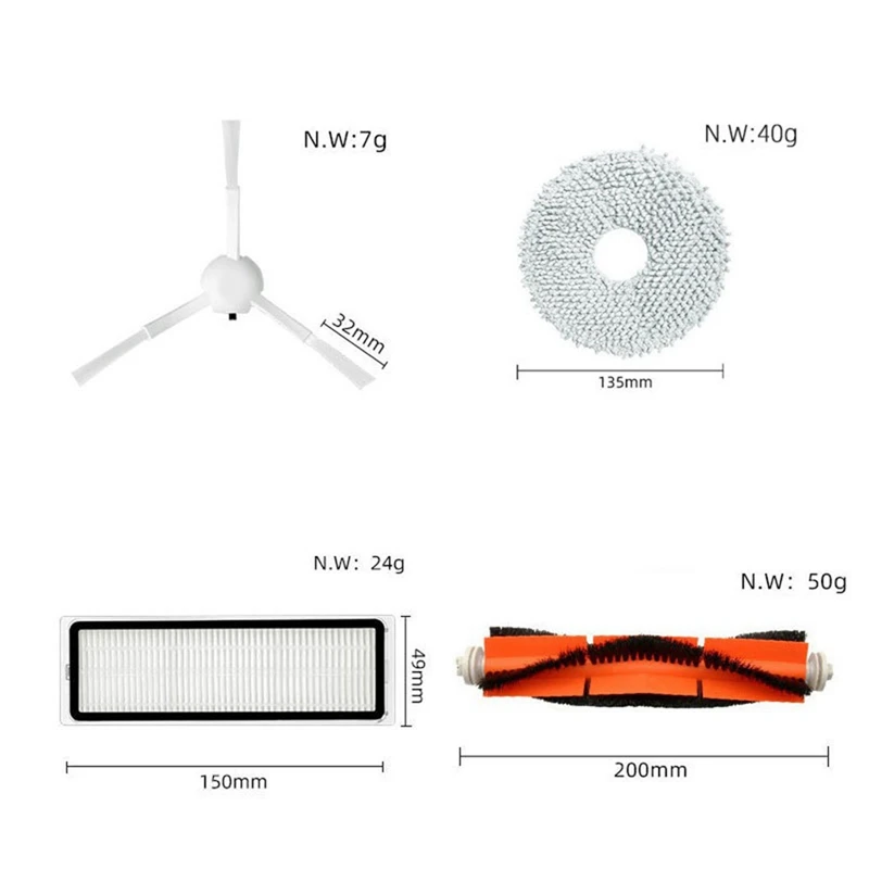 掃除機ロボットの交換部品,メインブラシ,HEPAフィルター,モップ,布,xiaomi s10,s10 pro,1セットと互換性があります