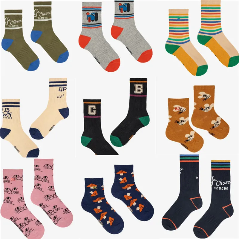 

Children's Socks 2025 BC Autumn New Product Ins Style Color Blocked Socks
