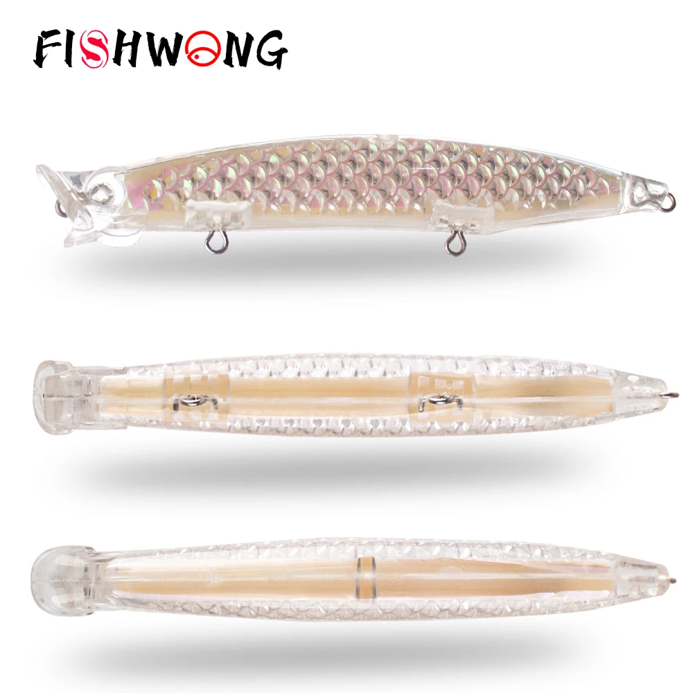 

FISHWONG, 20 шт./лот, DIY рыболовная приманка, заготовки-поппер, неокрашенная пустая приманка-поппер, 11 см, 11 г, искусственная жесткая приманка, приманка для верхней воды