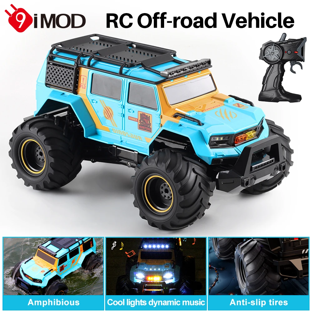 

9IMOD 1/16 RC Car Amphibious Stunt Vehicle 2.4G 4WD Police Car Off-road Vehicle Music