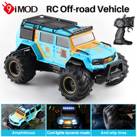 9IMOD 1/16 RC Car Amphibious Stunt Vehicle 2.4G 4WD Police Car Off-road Vehicle Music