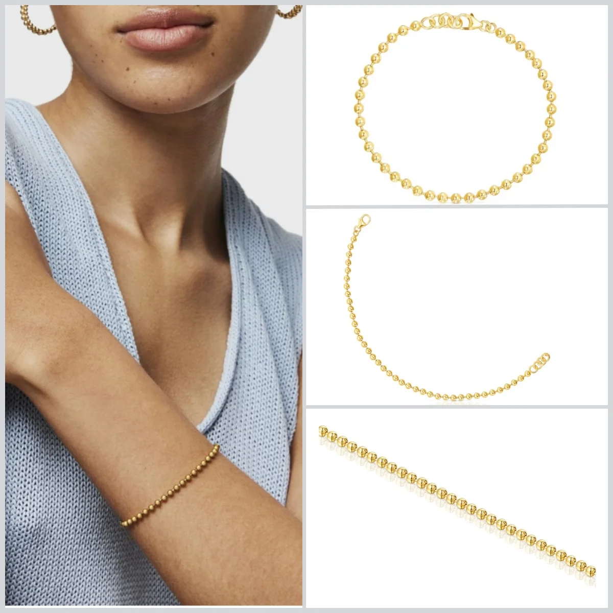 

Spanish Bear jewelry gilt simple beads necklace elegant beautiful ladies party holiday exquisite gift 111231500-TTSSL1026