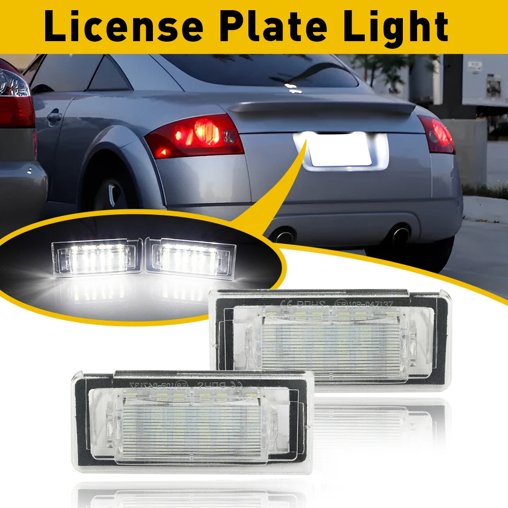 2Pcs Car License Plate Lights LED Lamp Auto Accessories For Audi TT MK1 8N 1998 1999 2000 2001 2002 2003-2006 Canbus Error Free