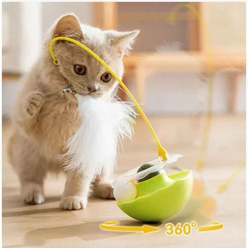 Tumbler teasing cat stick cat toy feather self-highing mint ball accompany kitten teasing supplies