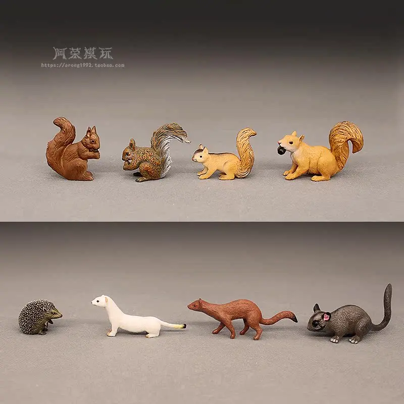 リス、アナグマ、ハリネズミ、イタチ、フライングスquirrels、アクションフィギュア、認知シミュレーション、動物モデル、ミニチュア風景フィギュア