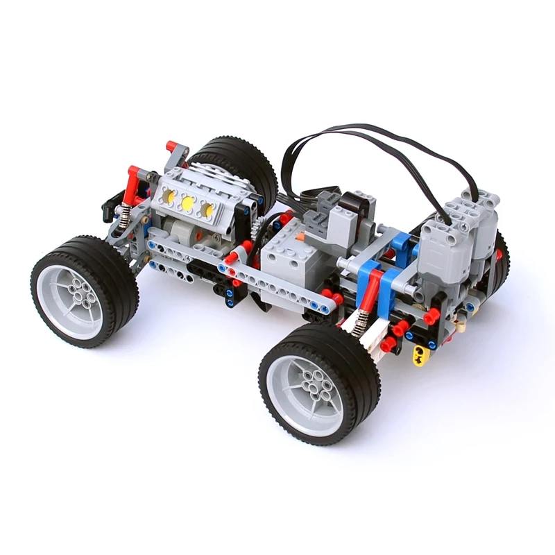 Two-drive Suspension Shock Absorbers Remote Chassis Building Blocks kit Technical Car Chassis Bricks IR Remote Control Reciever