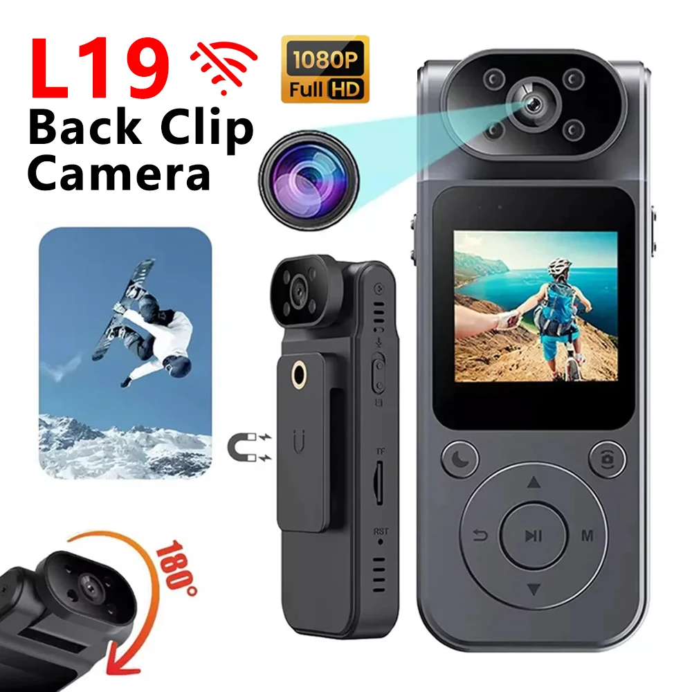 

L19-1080P Портативная мини-камера Цифровая камера с вращающимся объективом Спортивная камера Диктофон Bodycam для журнареста Adventurer