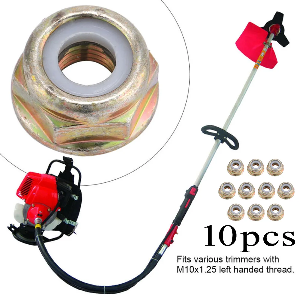 10PCS M10x1 25 Left Hand Thread Reverse Nuts for Brush Rod Gearbox Applications Suitable Threaded Mechanical Fasteners