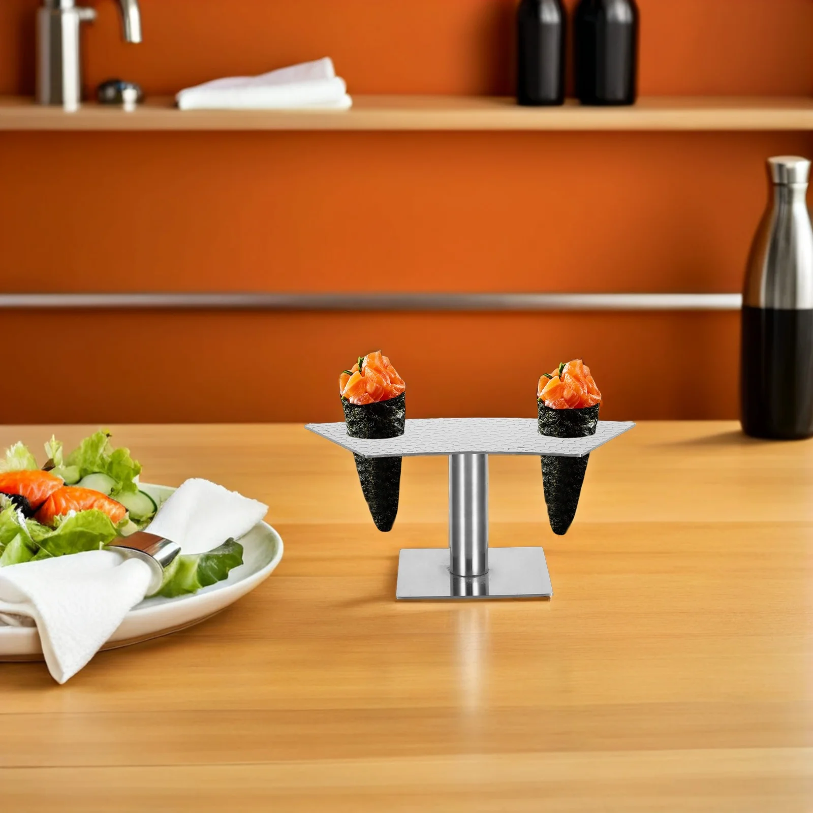 

Sushi Hand Roll Stand Stainless Steel Ice Cream Holder Display Rack For Waffle Sugar Cone Japanese Style Sushi Roll Holder