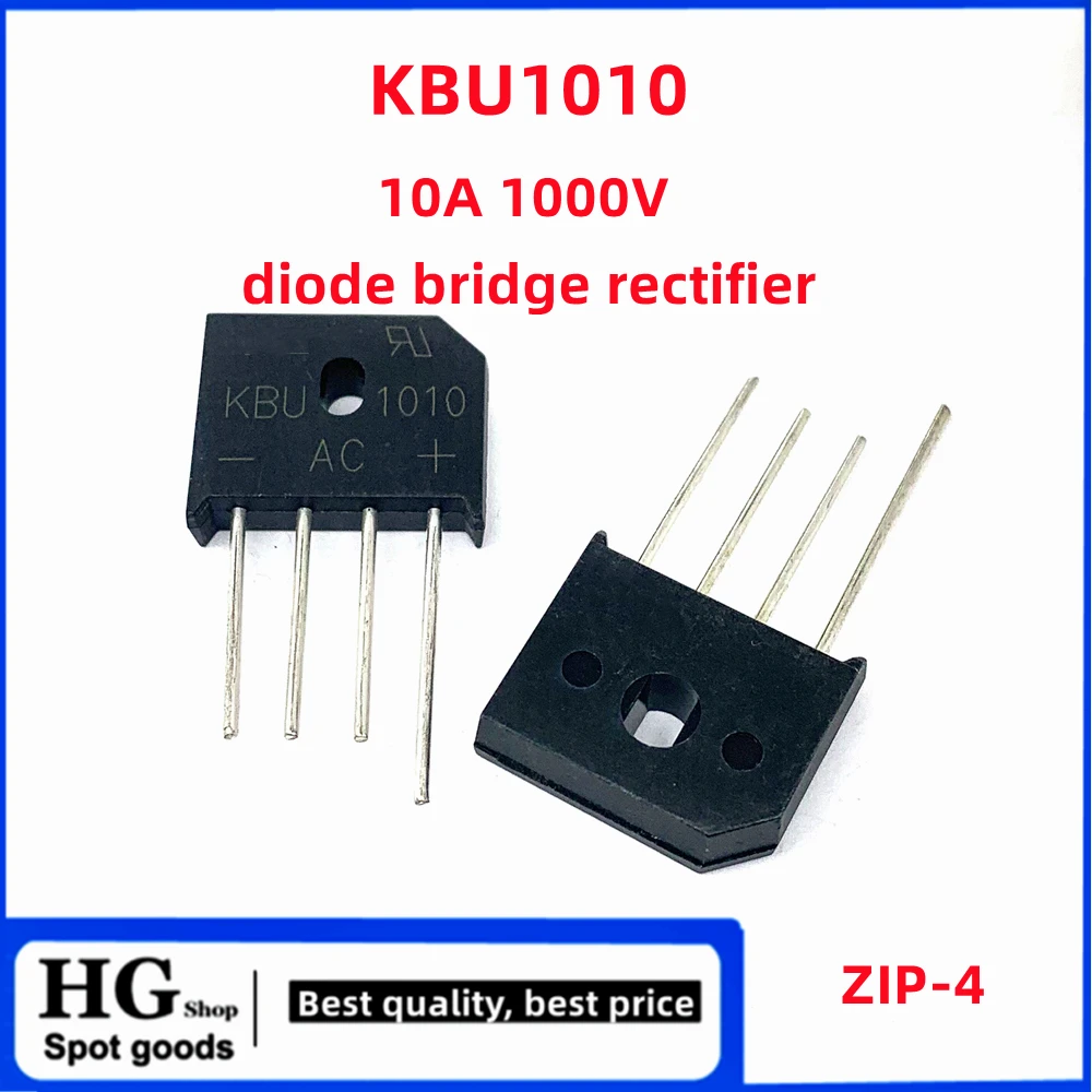 5PCS/Lot New KBU1010 KBU-1010 10A 1000V ZIP-4 Diode Bridge Rectifier diode Best in Quality