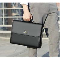 Leather Luxury Briefcases For Men Designer Work Business Tote Bolsas Black Handbag Shoulder Lawyer Square A4 Side Crossbody Bag 5