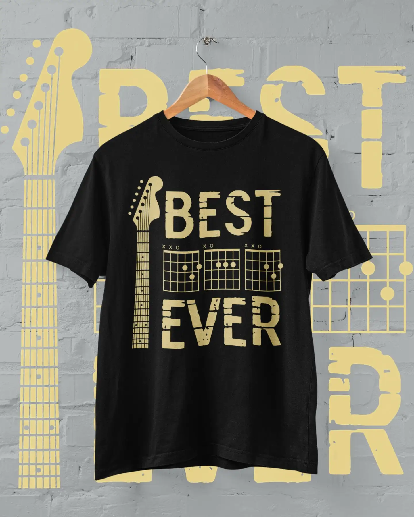 Best Dad Ever With Spelled In Guitar Chords Funny T Shirt gift for G3