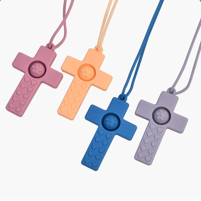 1pc Sensory Chew Necklace Brick Chewy Kids Silicone Bitten Pencil Teeth Silicone Teeth for Autistic Kids