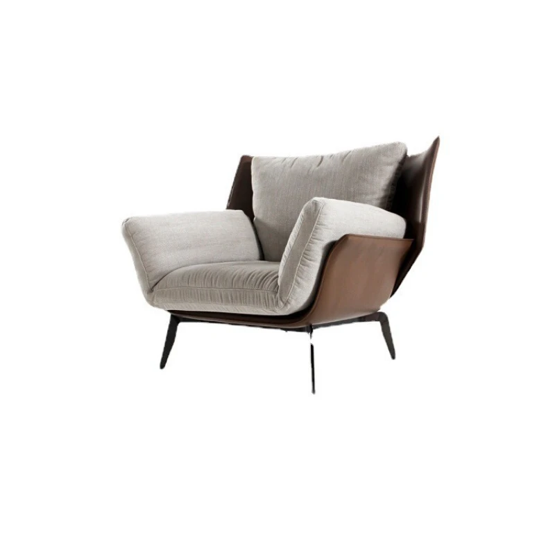 

Italian minimalist home designer single sofa, fabric balcony leisure chair
