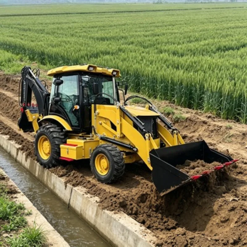 Wheel Loader Backhoe Front End Loader 4x4 Diesel Earth Moving Machinery Retroexcavadora CE