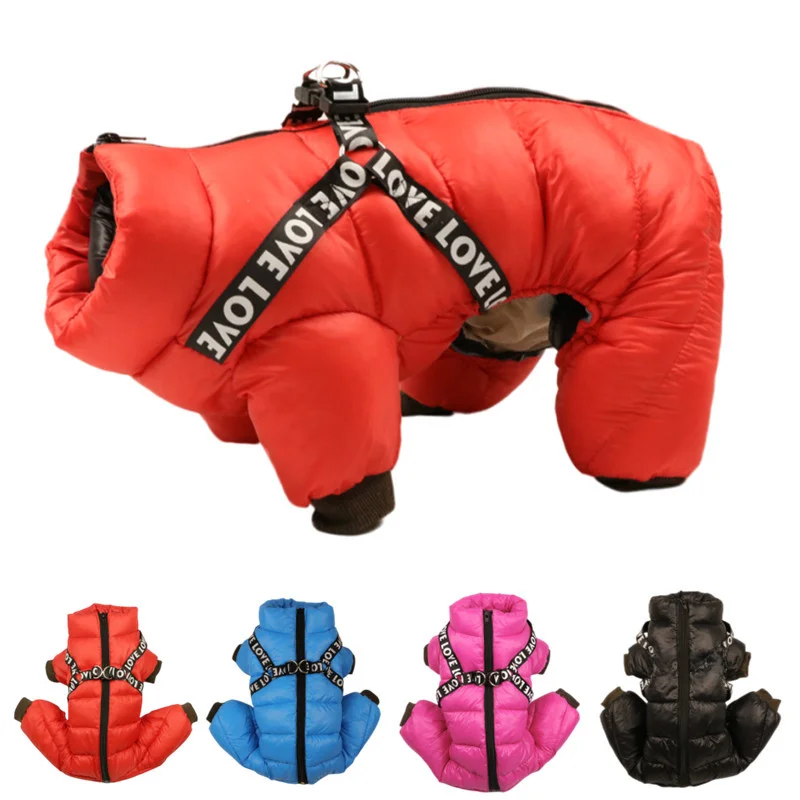 autumn and winter pets warm cotton clothing thick Four legged Wind -proof and cold -proof can be trapped dog