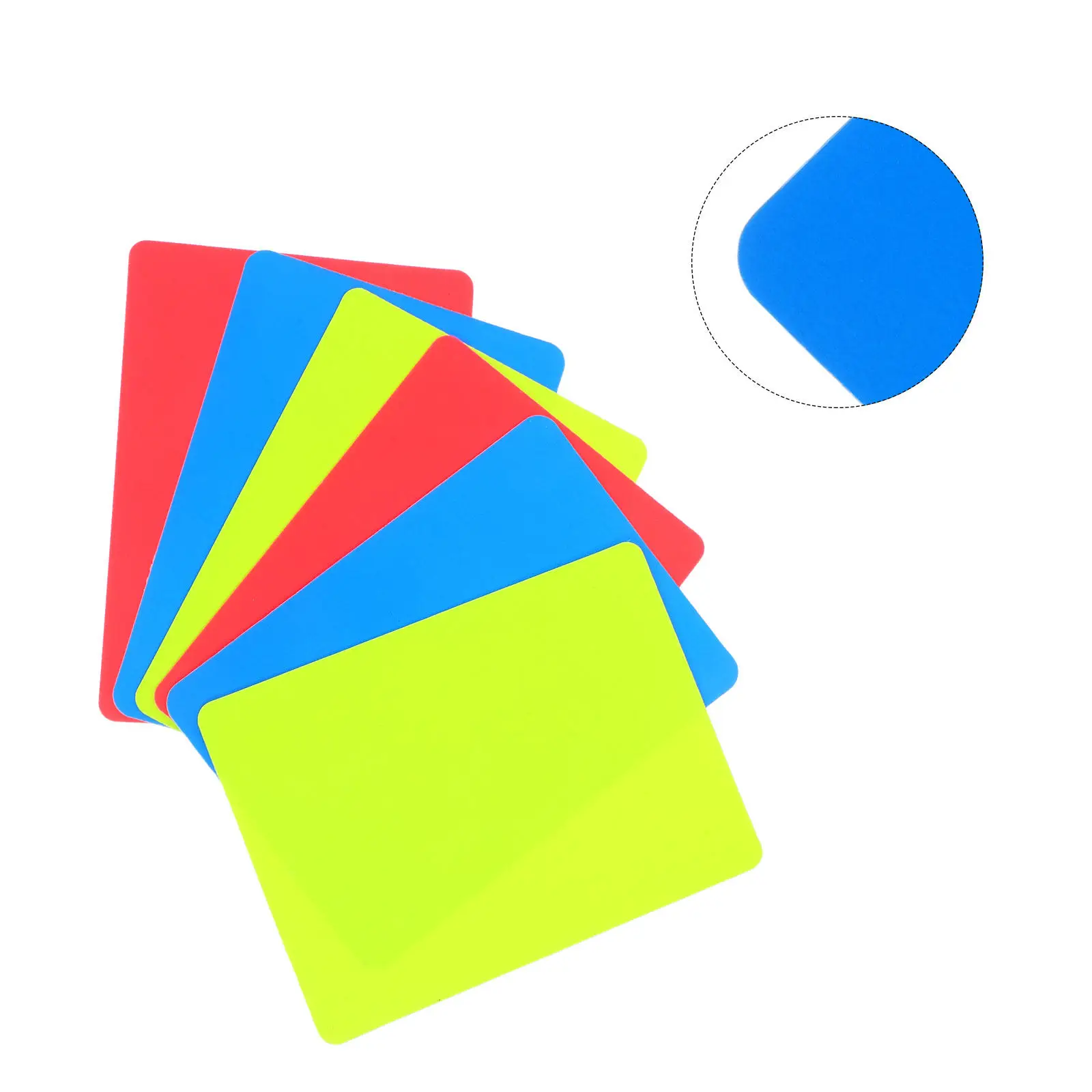 

Набор из 6 профессиональных карточек для футбольного судьи: красные, желтые, синие, из ПВХ, повышенной прочности, для нанесения штрафов и выведения игроков.