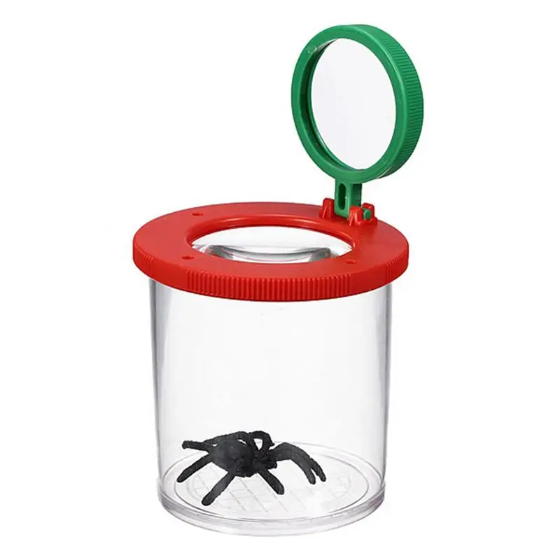 4X Two Lens Insect Viewer Bugs Locket Box Magnifier Plastic Children Observation Box Kids Outdoor Experiment Observer Box