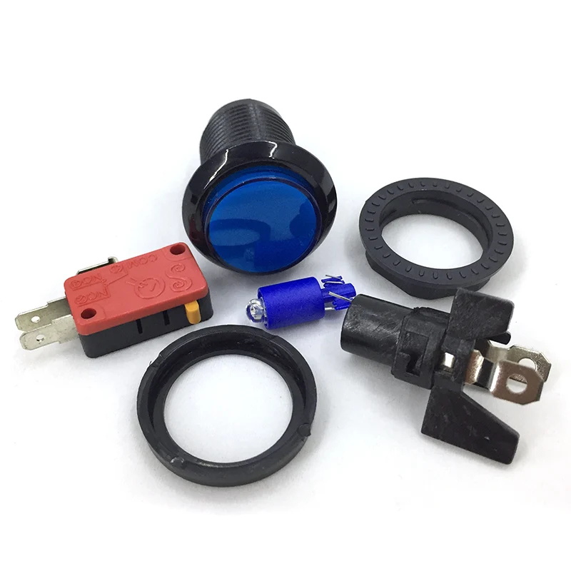 

33mm black edge push button blue for arcade game consoles