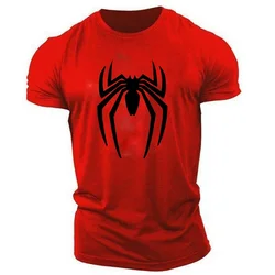 Summer Casual Sports T-shirt 2D spider print adult round neck short sleeve men's T-shirt loose comfortable quick drying tops